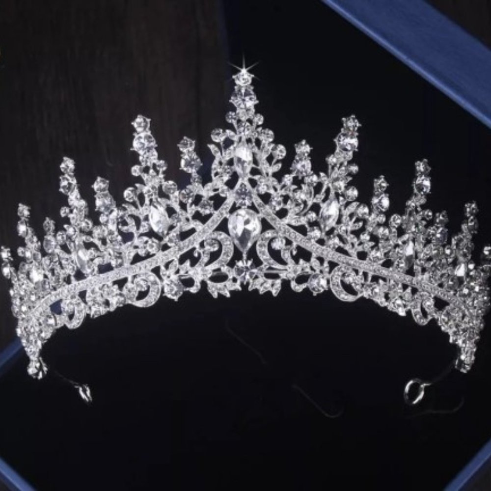 Elegant Silver Crystal Tiara